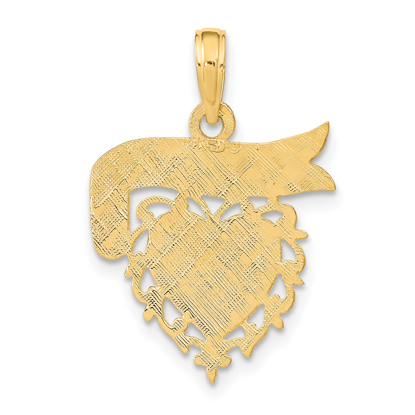 14K Yellow Gold MOMMY'S GIRL In Heart w/Banner Charm