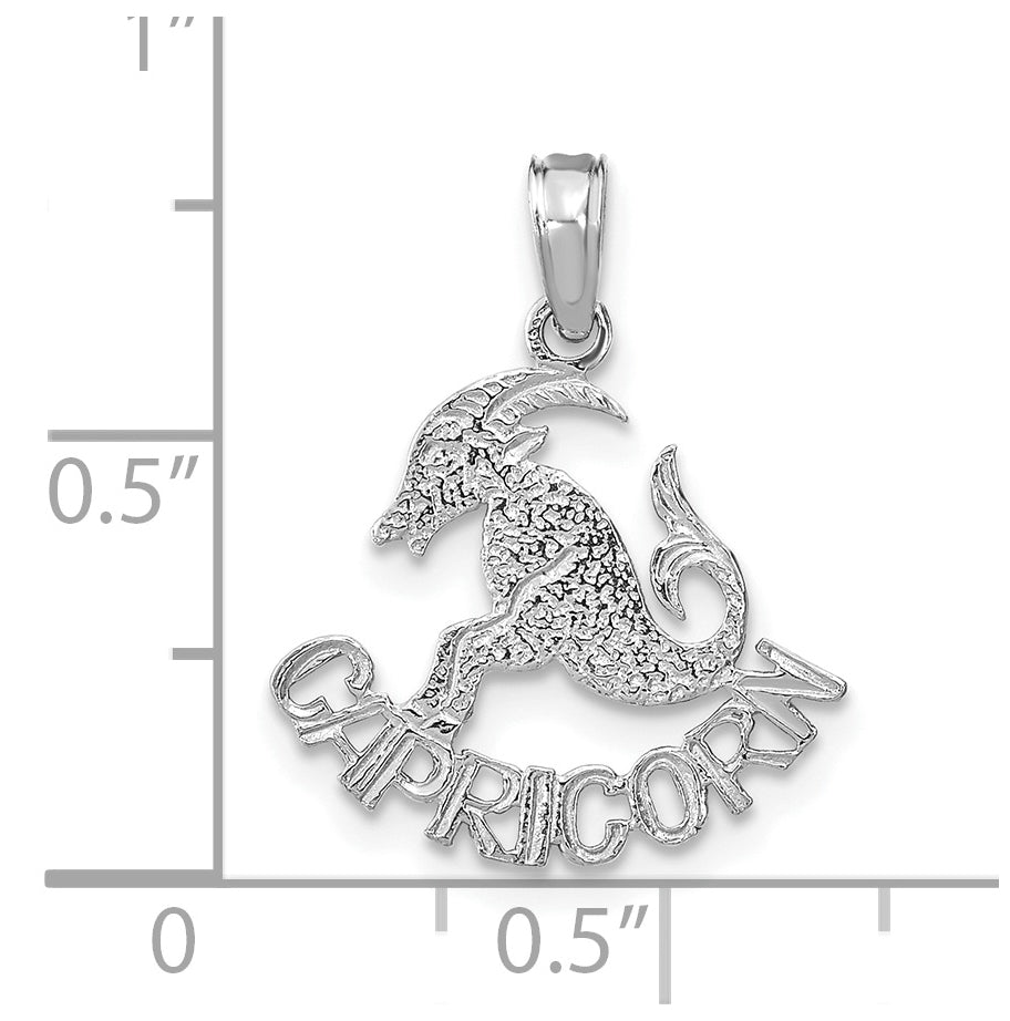 14K White Gold CAPRICORN Zodiac Charm