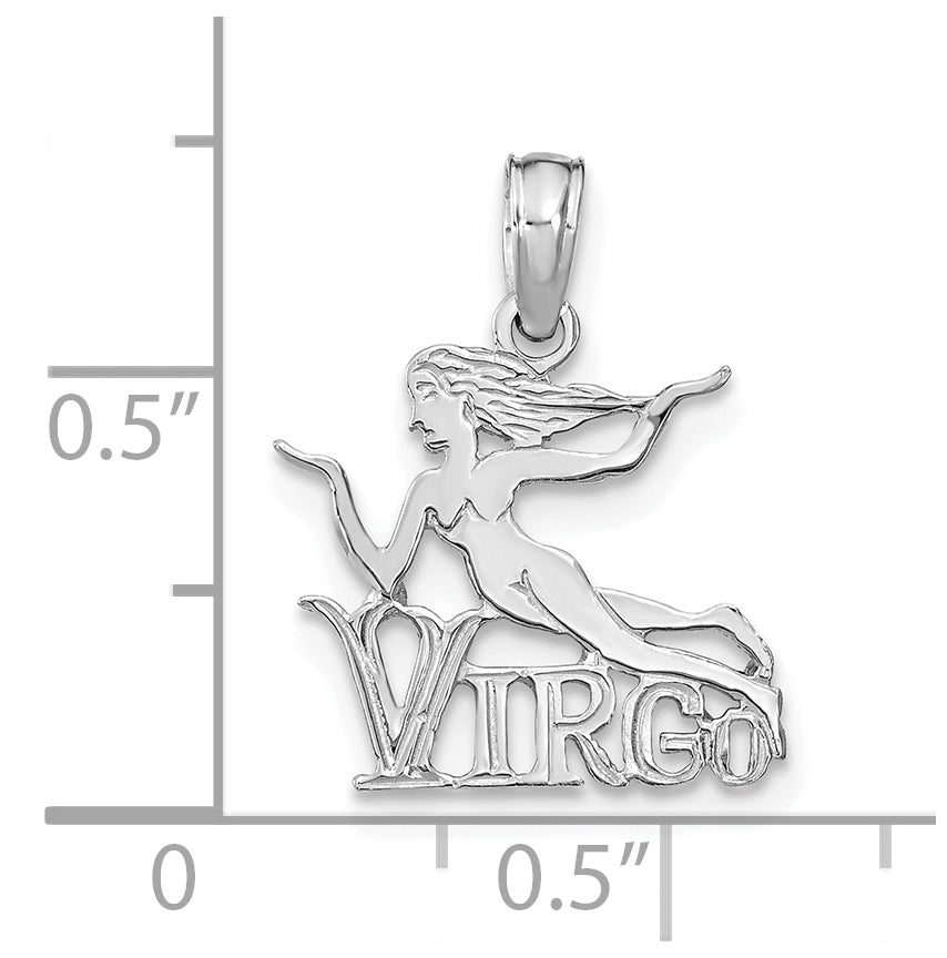 14K White Gold VIRGO Zodiac Charm