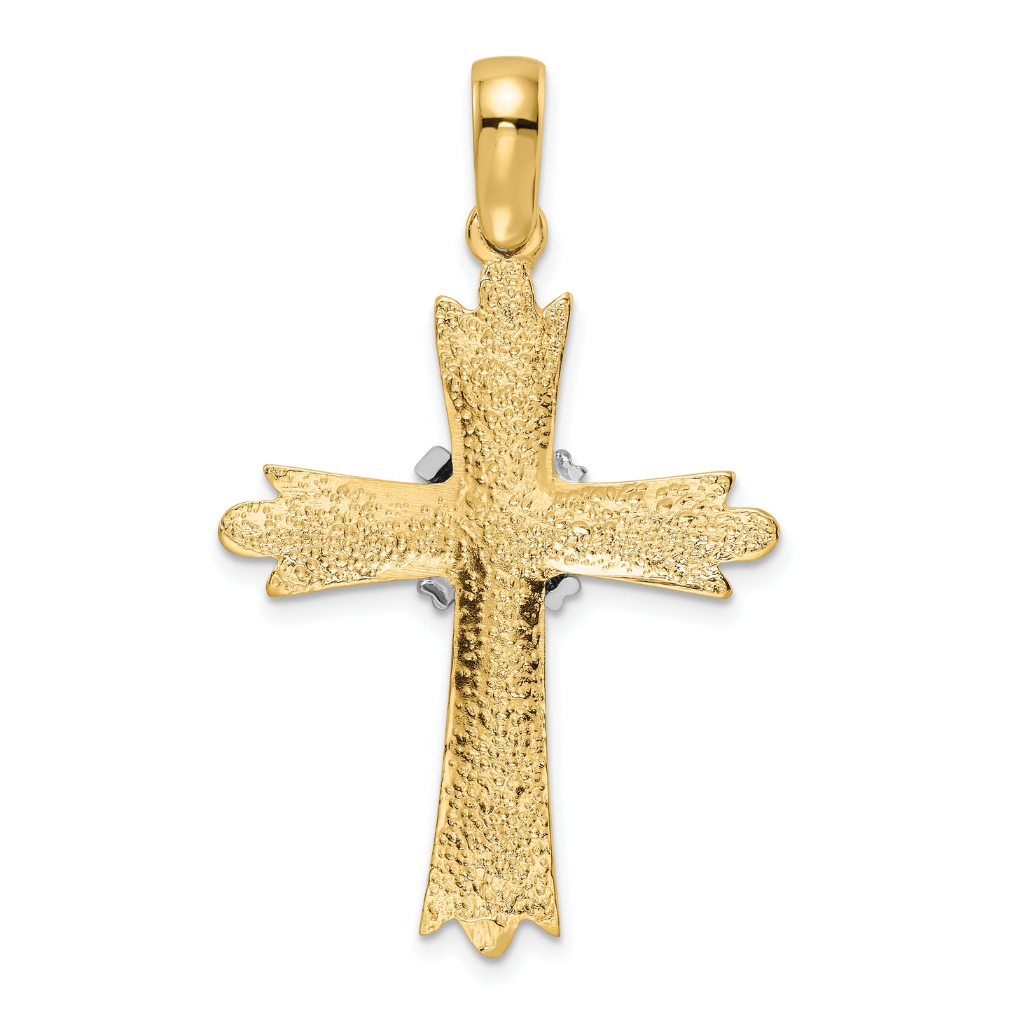 14k Two-tone Polished with X-center Cross