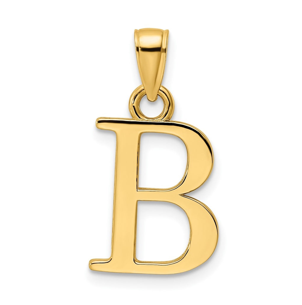 14K Yellow Gold Letter B Initial Pendants