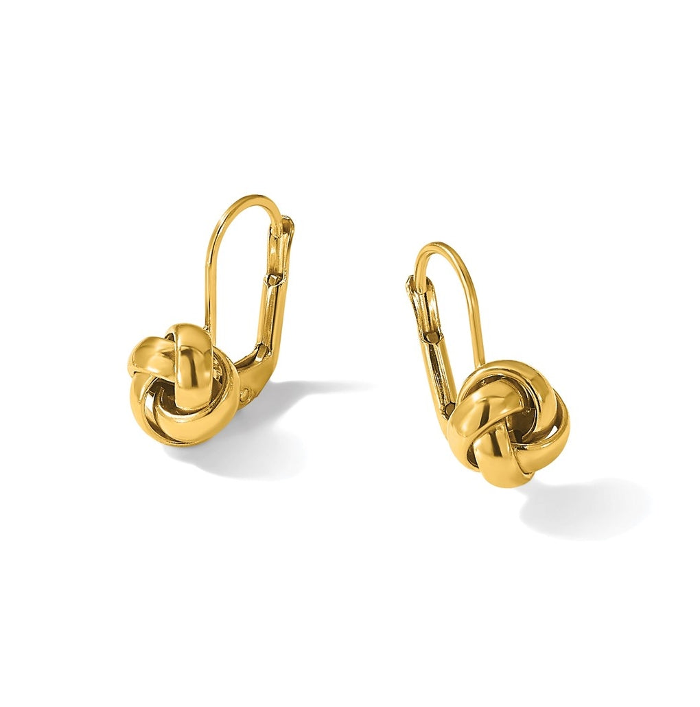 Leslie's 14K Yellow Gold Polished Love Knot Leverback Earrings – Elegant Jewelry Gift for Birthday, Anniversary, Engagement, Wedding