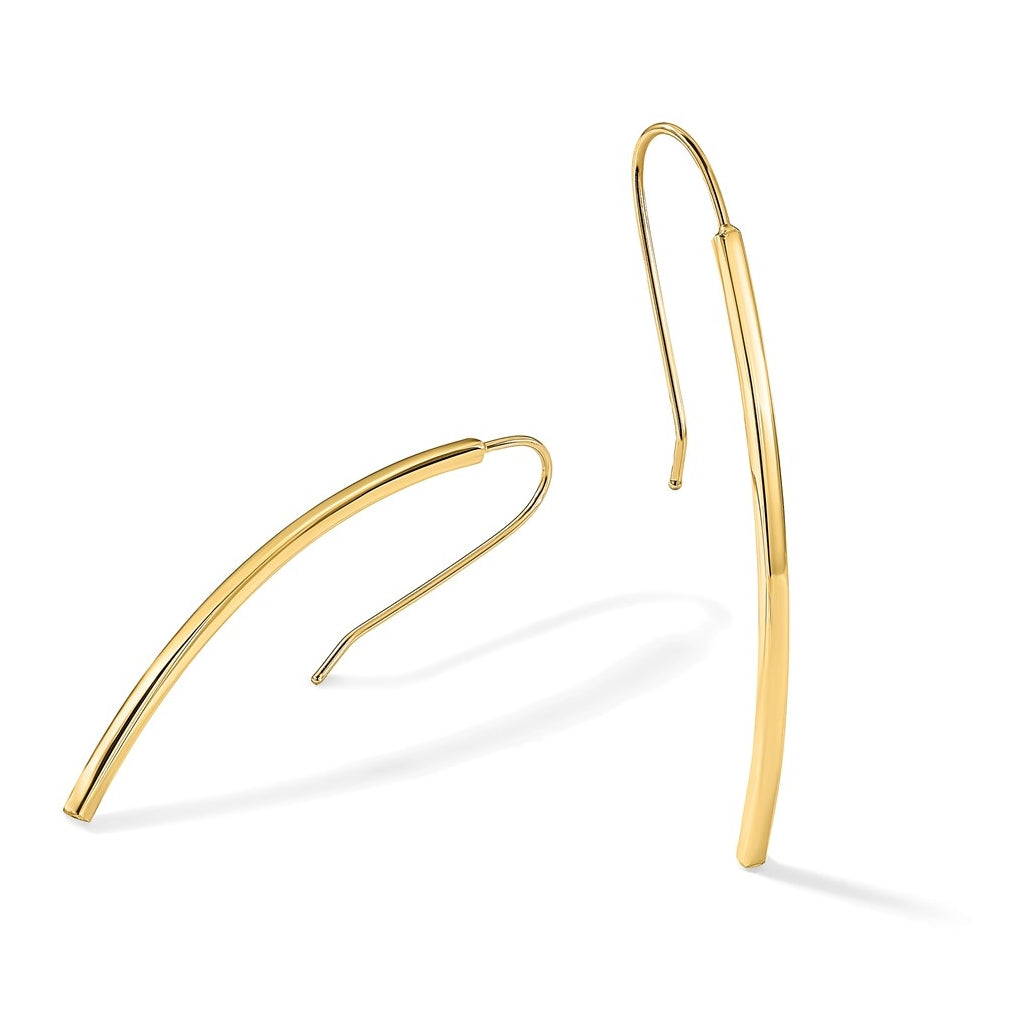 Leslie's 14K Yellow Gold Polished Dangle Bar Earrings – Elegant Jewelry Gift for Birthday, Anniversary, Engagement, Wedding