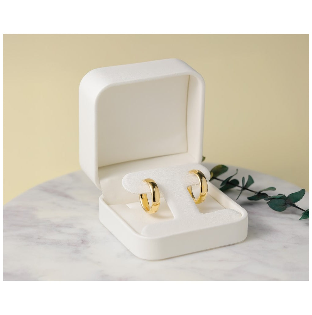 14k Yellow Gold Polished Hinged Hoop Earrings