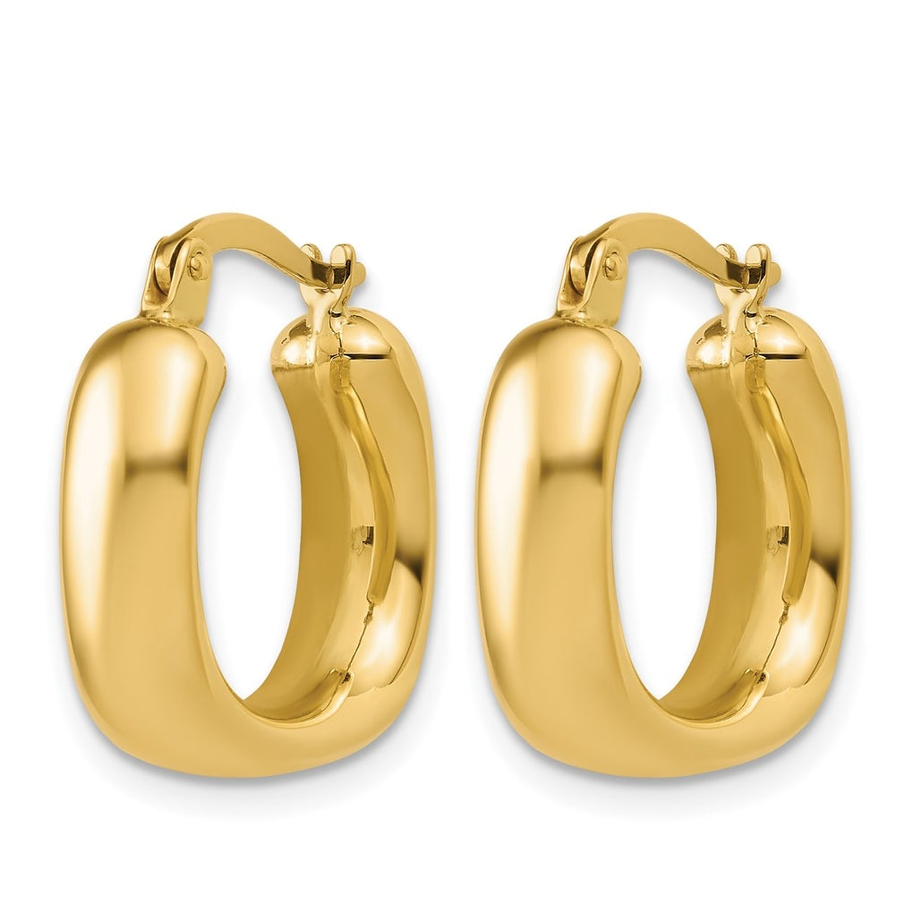 14k Yellow Gold Polished Square Hoop Earrings