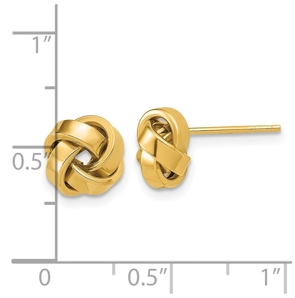 14k Yellow Gold Polished Love Knot Post Earrings