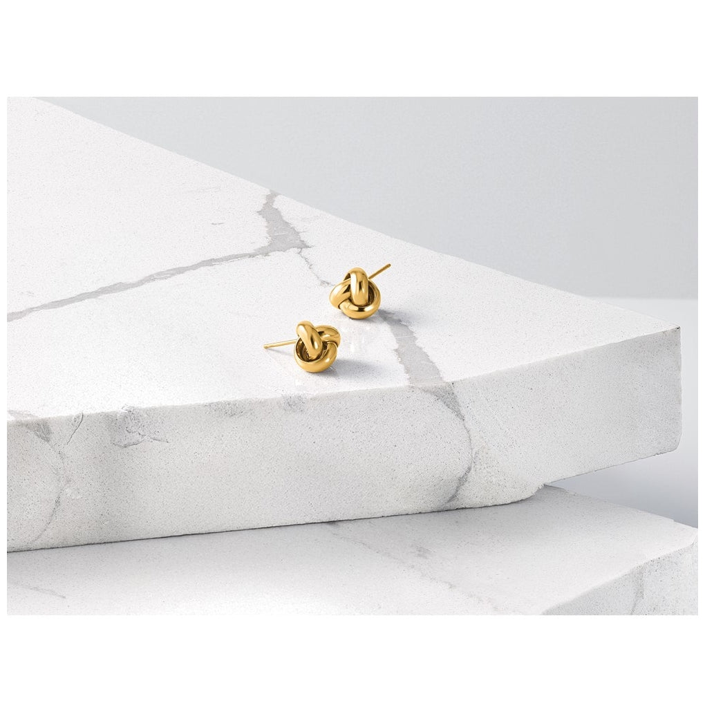 14k Yellow Gold Polished Love Knot Post Earrings