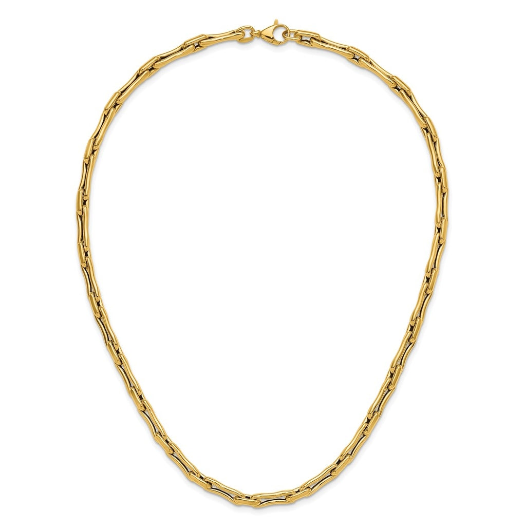 14k Yellow Gold Polished Hollow Fancy Link Necklace