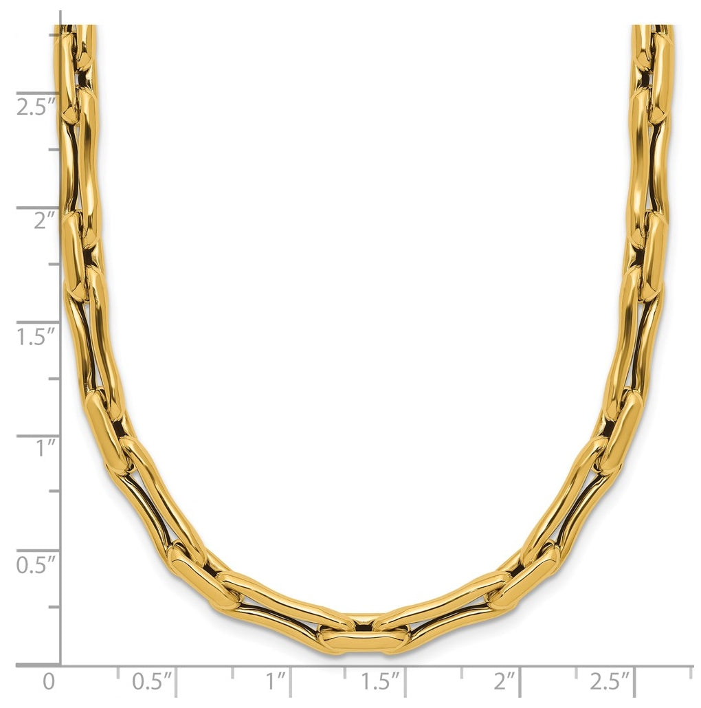14k Yellow Gold Polished Hollow Fancy Link Necklace