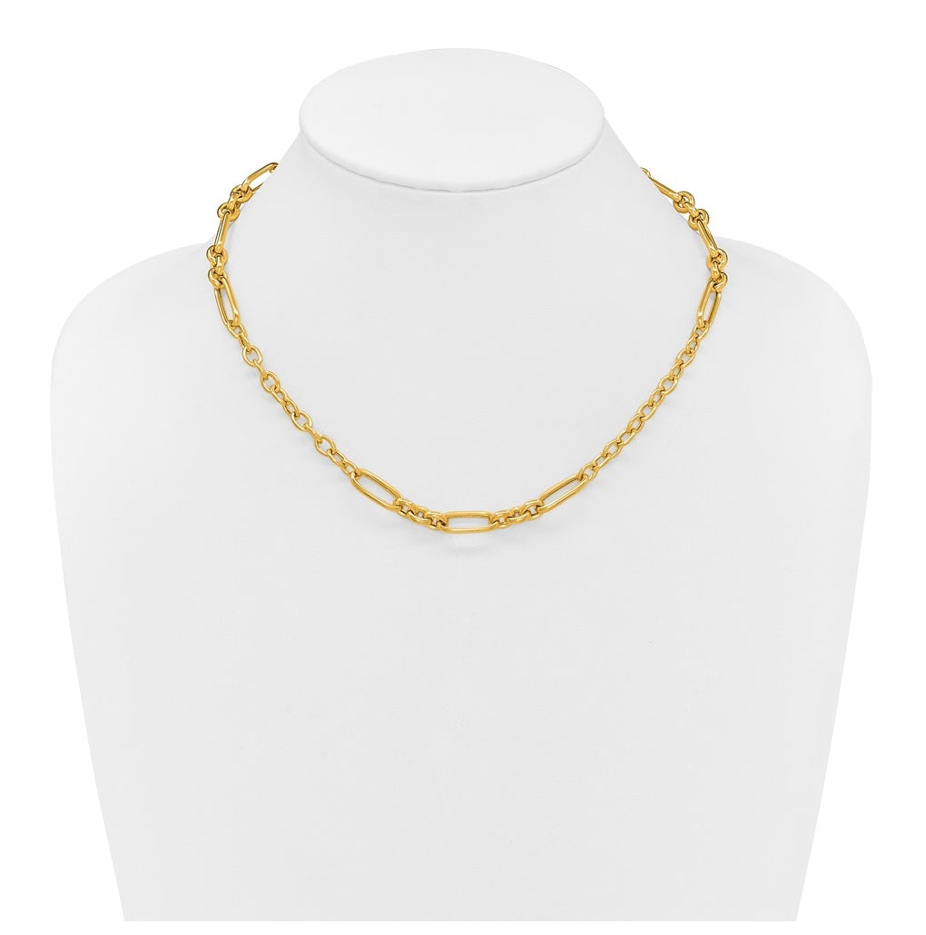 14k Yellow Gold Polished Fancy Link Necklace