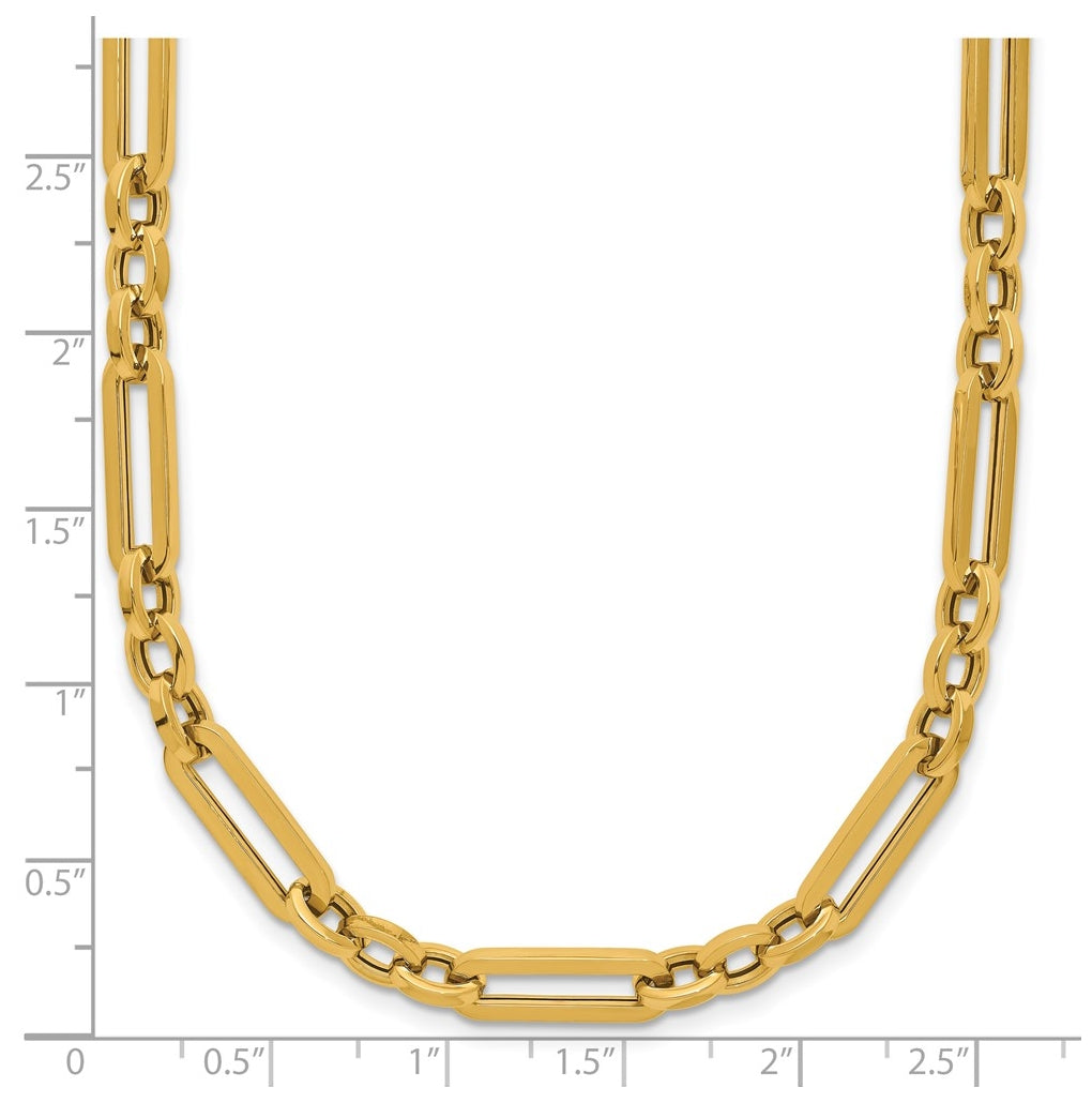 14k Yellow Gold Polished Fancy Paperclip Link Necklace