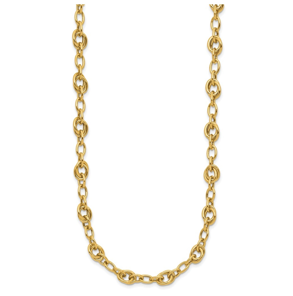 14k Yellow Gold Polished Fancy Link Necklace