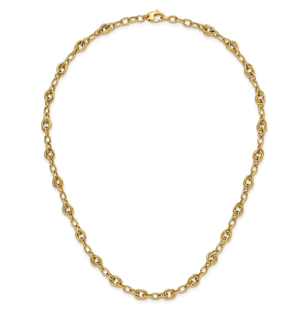 14k Yellow Gold Polished Fancy Link Necklace