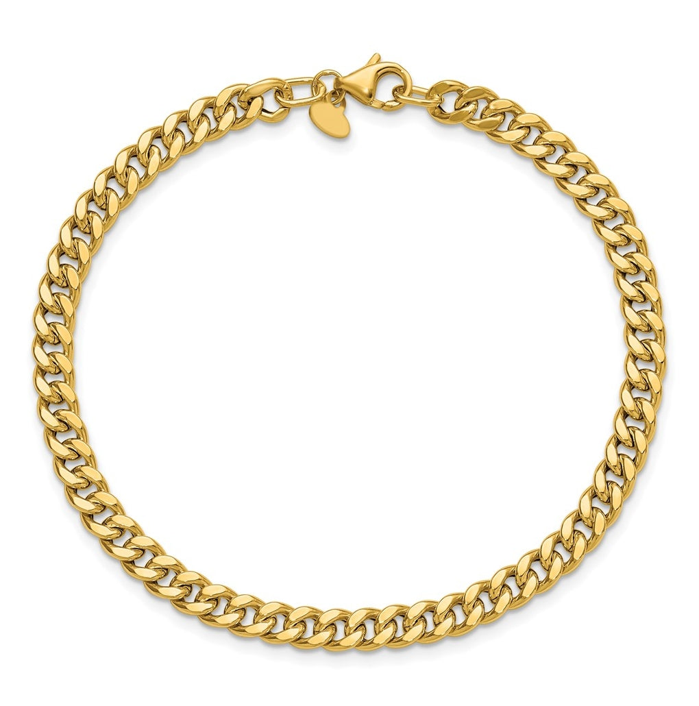 14k Yellow Gold Polished Curb Link Bracelet