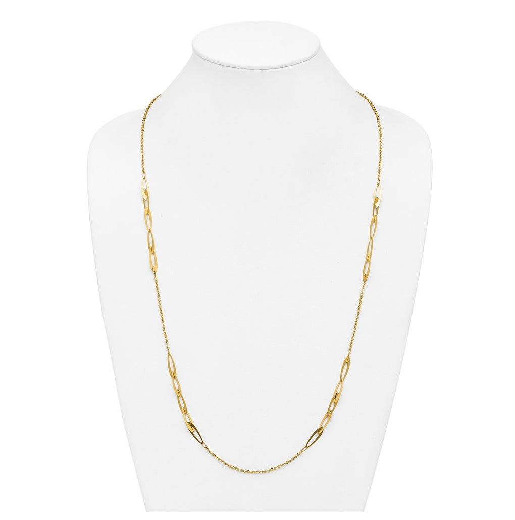 14k Yellow Gold Polished Fancy Link Necklace