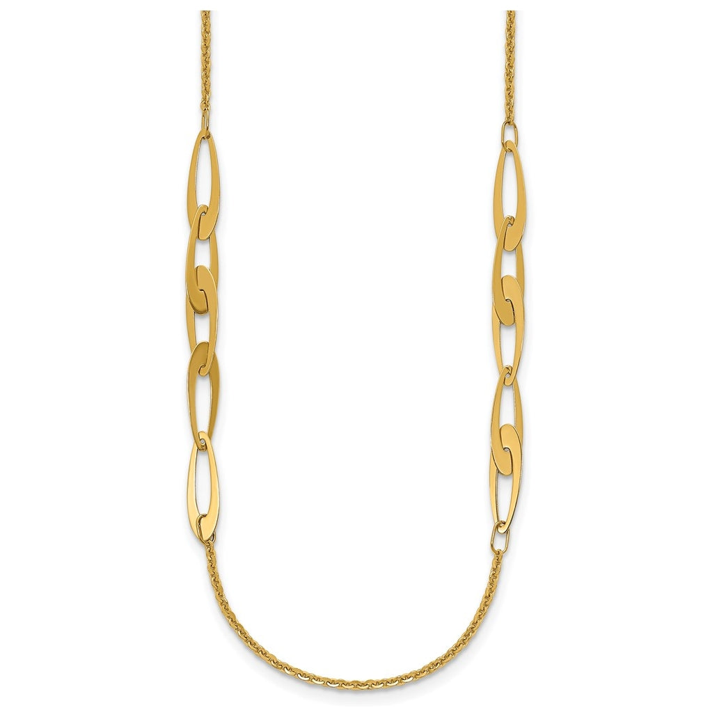 14k Yellow Gold Polished Fancy Link Necklace