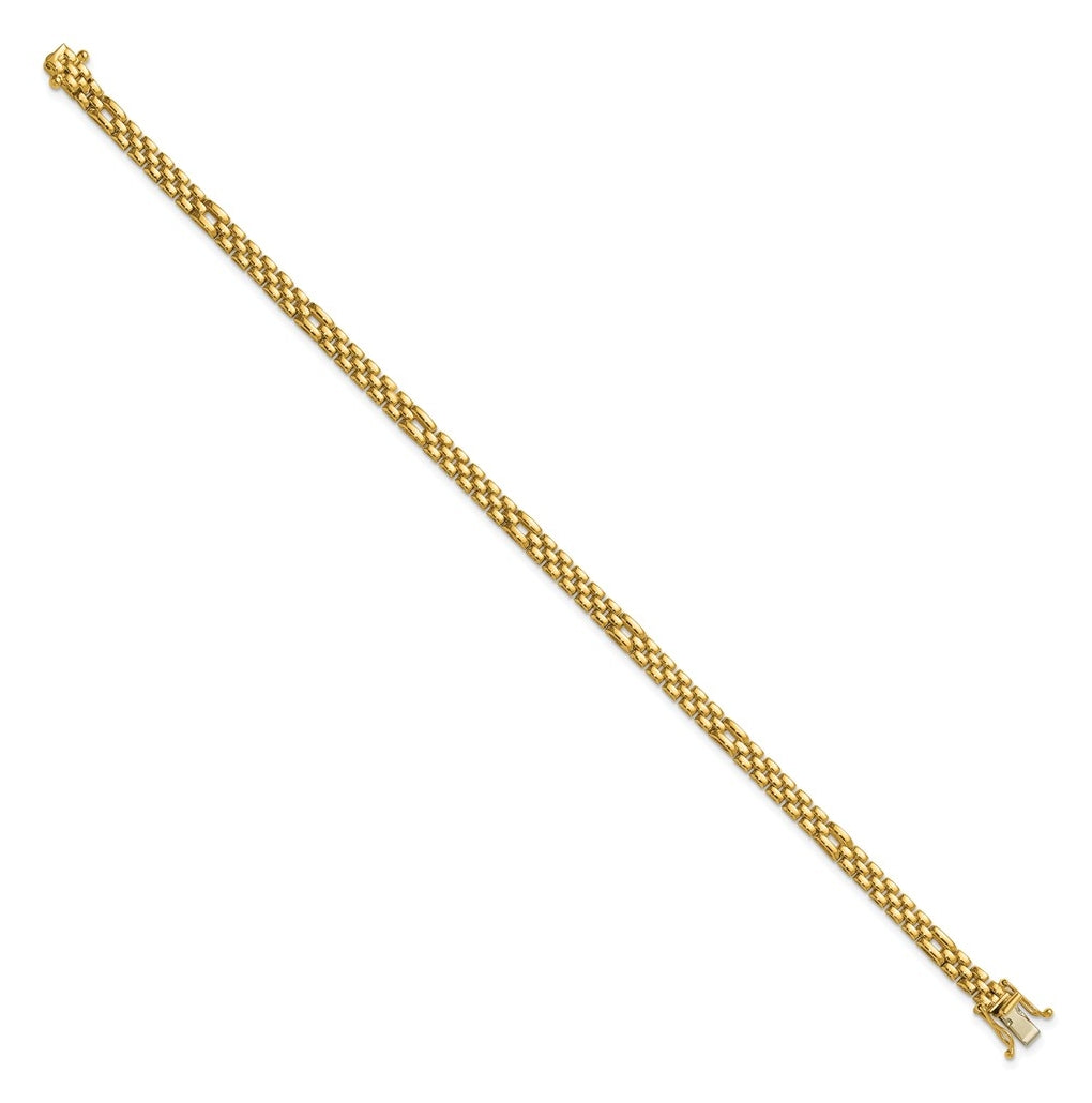 14k Yellow Gold Polished Fancy Link Bracelet
