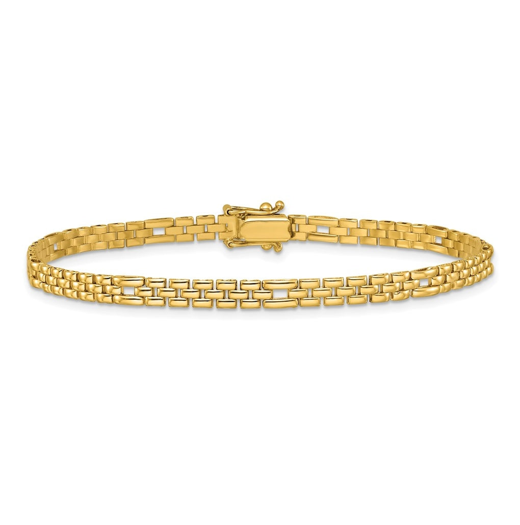 14k Yellow Gold Polished Fancy Link Bracelet