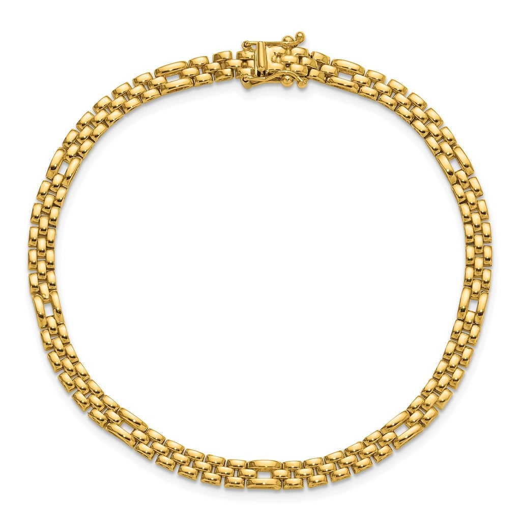 14k Yellow Gold Polished Fancy Link Bracelet