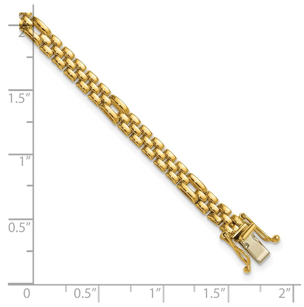 14k Yellow Gold Polished Fancy Link Bracelet