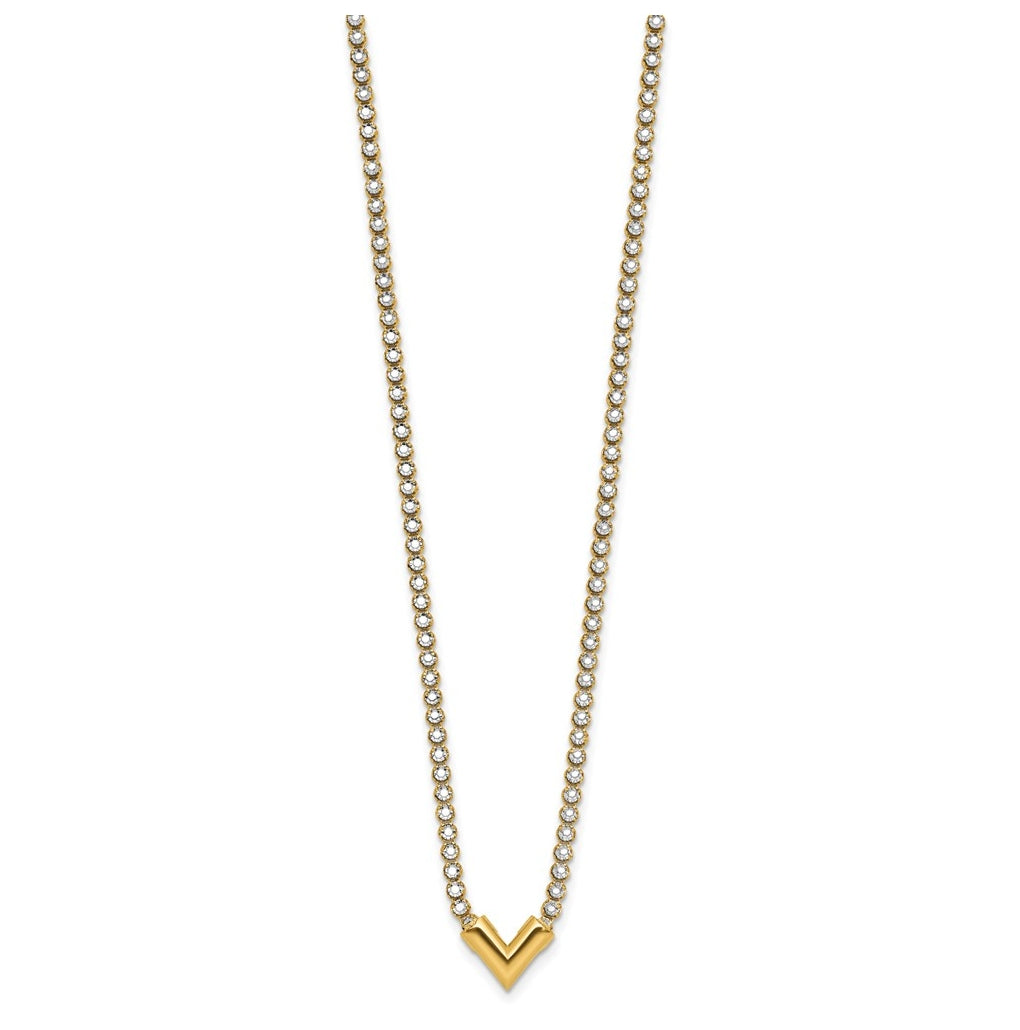 14k Yellow Gold w/RH-plating Polished Fancy 18in Necklace