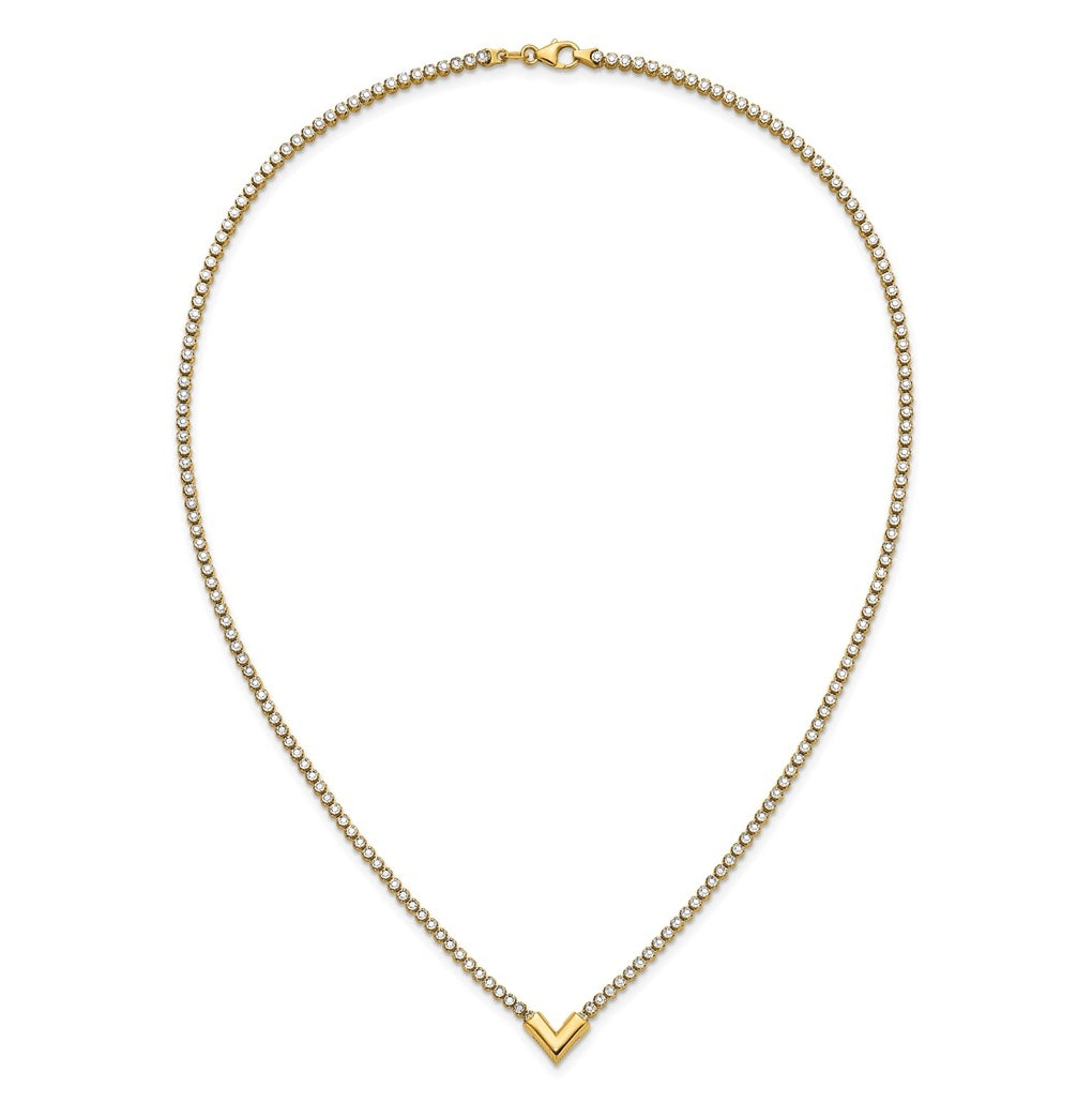 14k Yellow Gold w/RH-plating Polished Fancy 18in Necklace