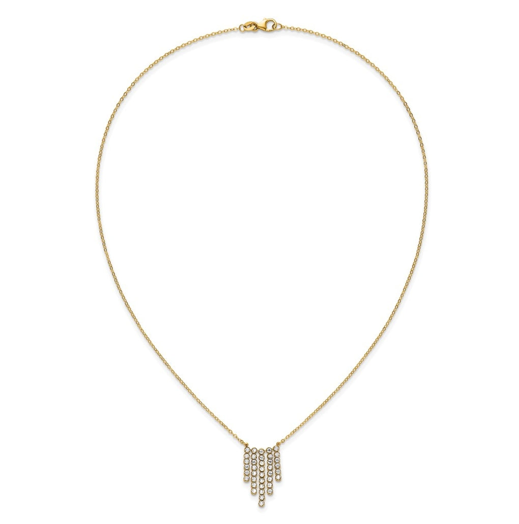 14k Yellow Gold w/RH-plating Polished Fancy 18in Necklace