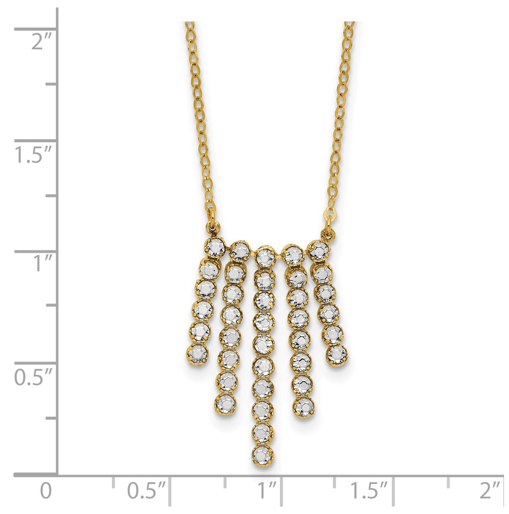 14k Yellow Gold w/RH-plating Polished Fancy 18in Necklace
