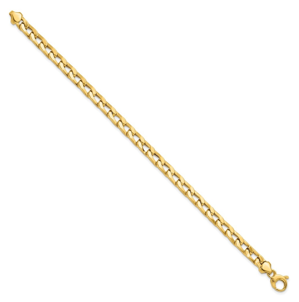 14k Yellow Gold Polished Fancy Long Curb Link Bracelet