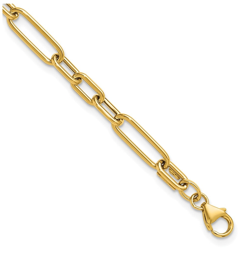 14k Yellow Gold Polished Fancy Link Bracelet