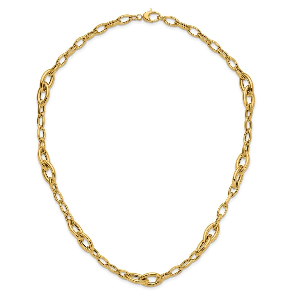 14k Yellow Gold Polished Fancy Link Necklace