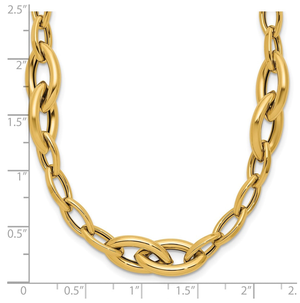 14k Yellow Gold Polished Fancy Link Necklace