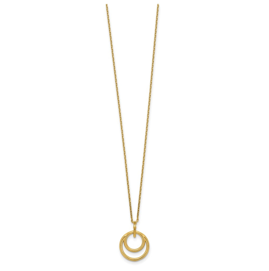 14k Yellow Gold Polished Circle Necklace