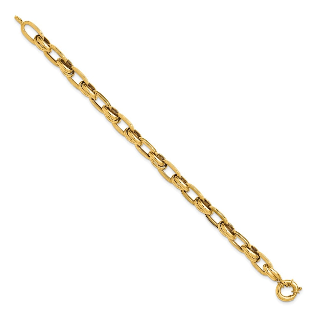 14k Yellow Gold Polished Fancy Link Bracelet