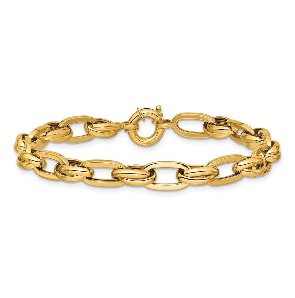 14k Yellow Gold Polished Fancy Link Bracelet