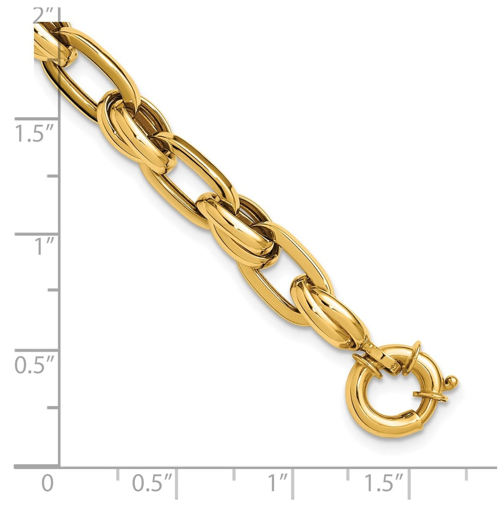 14k Yellow Gold Polished Fancy Link Bracelet