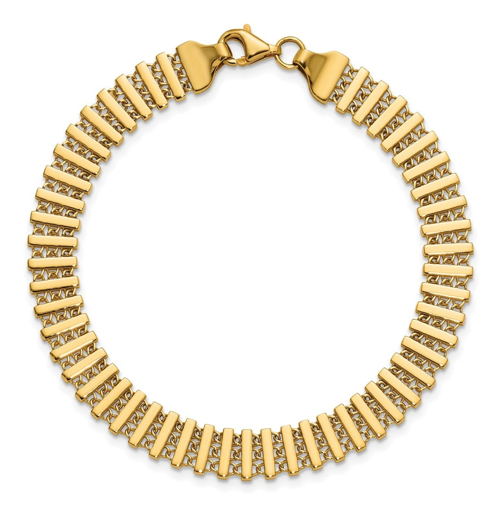 14k Yellow Gold Polished Fancy Link Bracelet