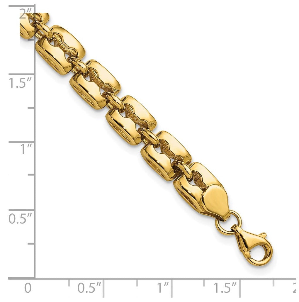 14k Yellow Gold Polished Fancy Link Bracelet
