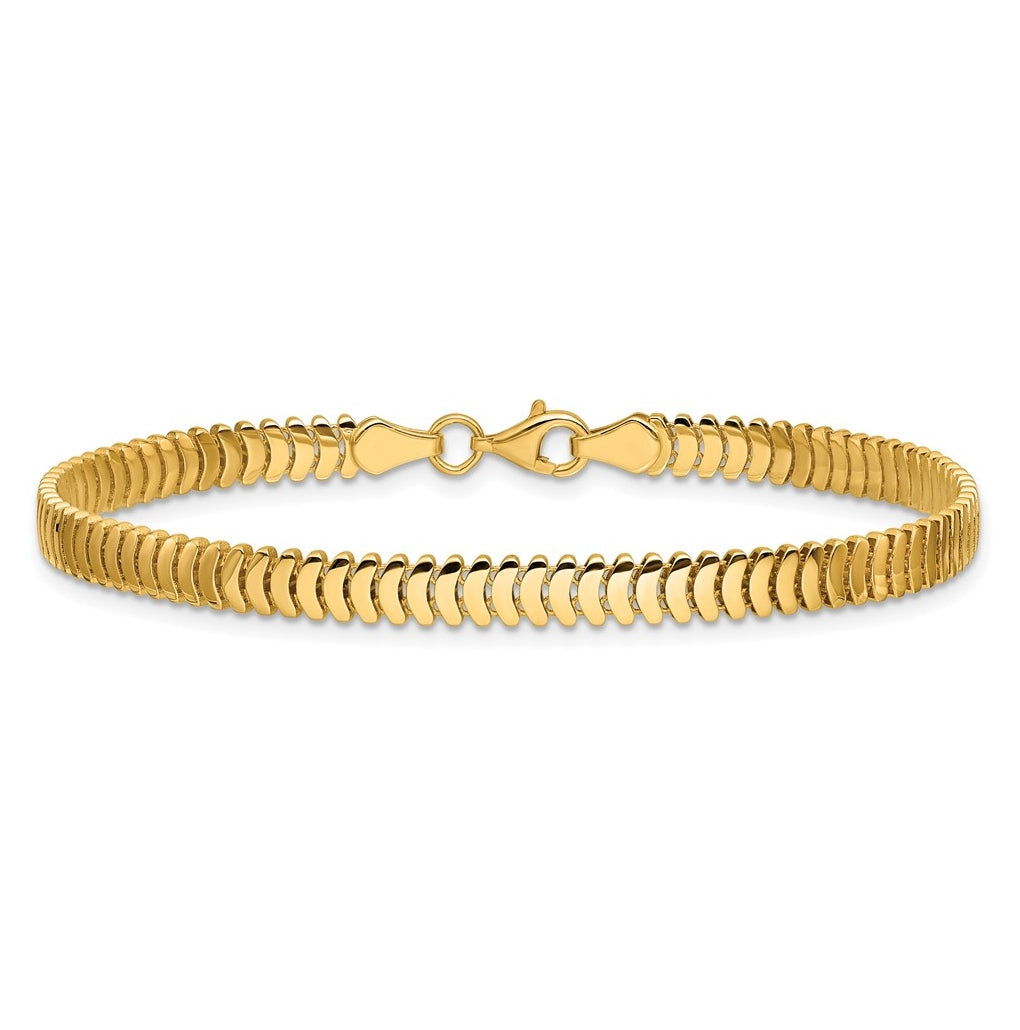14k Yellow Gold Polished Fancy Link Bracelet