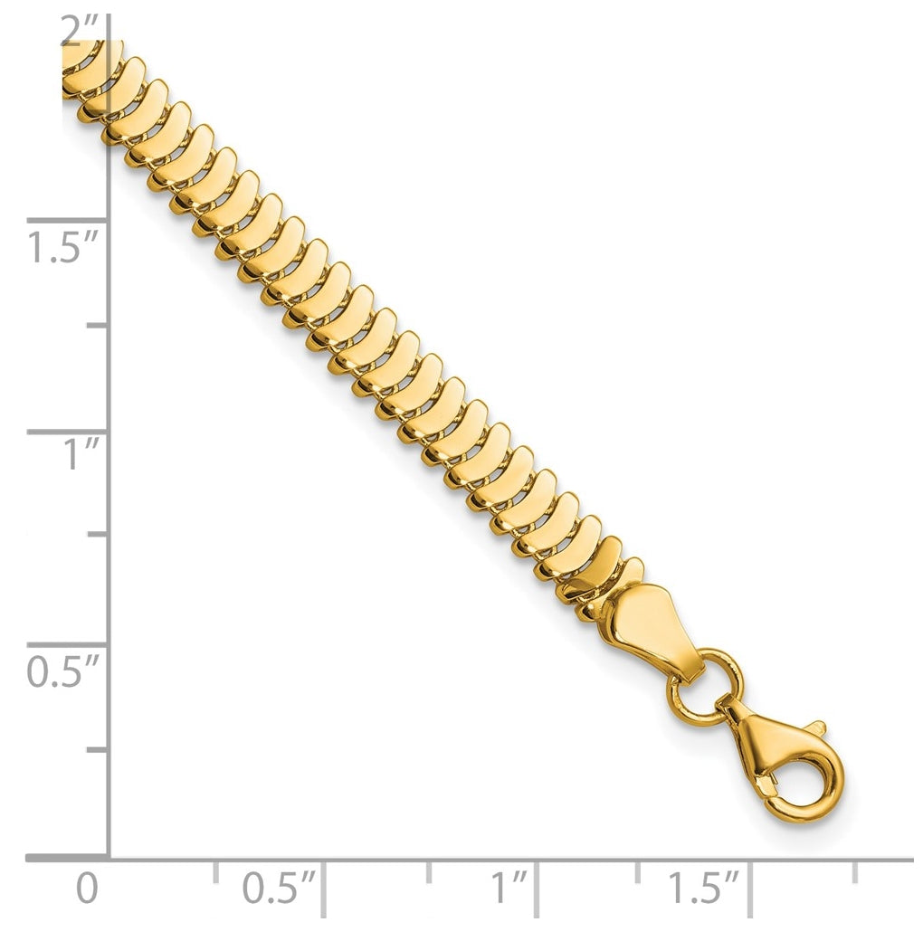 14k Yellow Gold Polished Fancy Link Bracelet