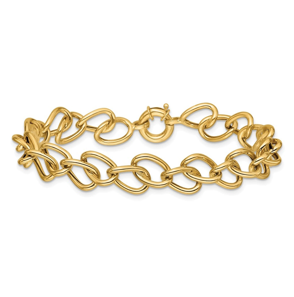 14k Yellow Gold Polished Fancy Link Bracelet