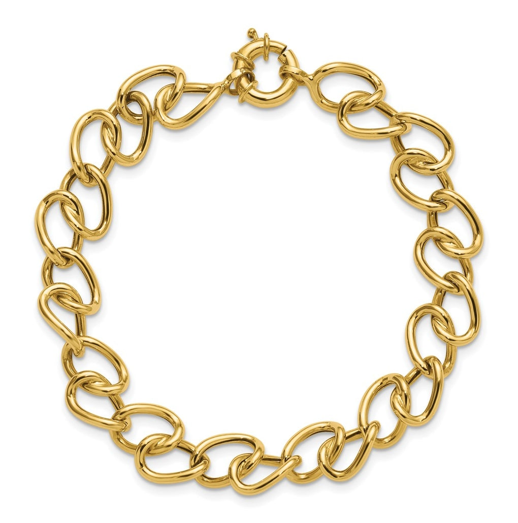 14k Yellow Gold Polished Fancy Link Bracelet