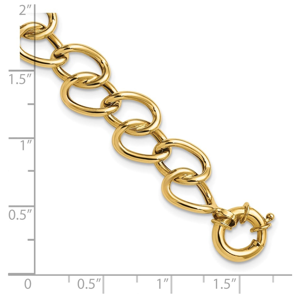14k Yellow Gold Polished Fancy Link Bracelet