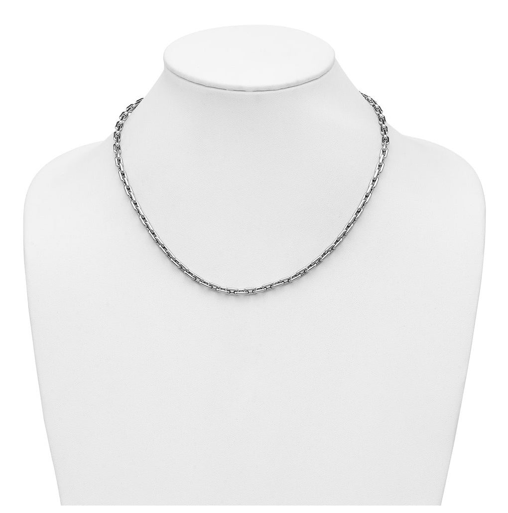 14K White Gold Polished Fancy Link Necklace