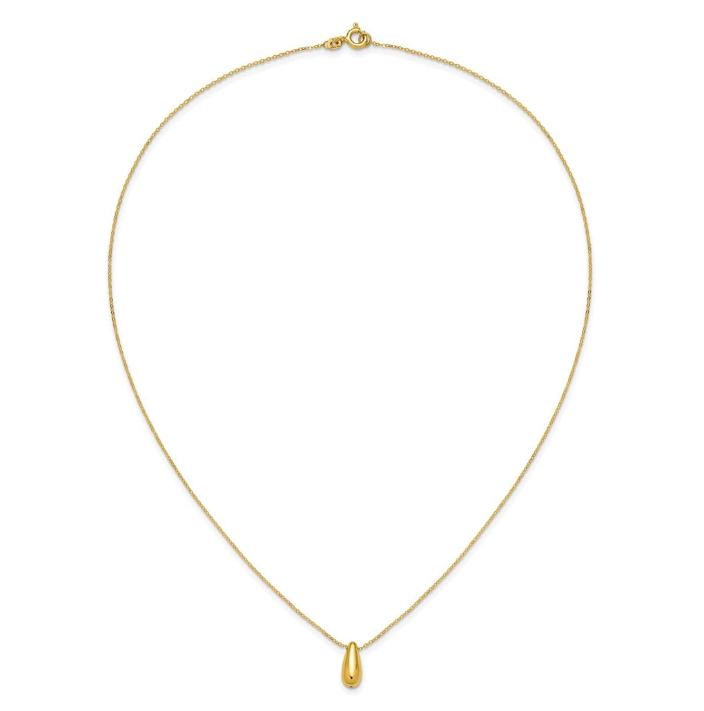 14k Yellow Gold Polished Teardrop Necklace