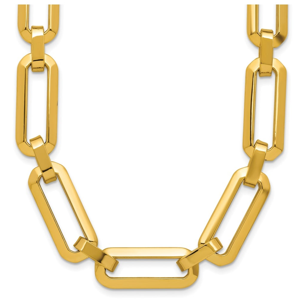 14k Yellow Gold Polished Fancy Link Necklace