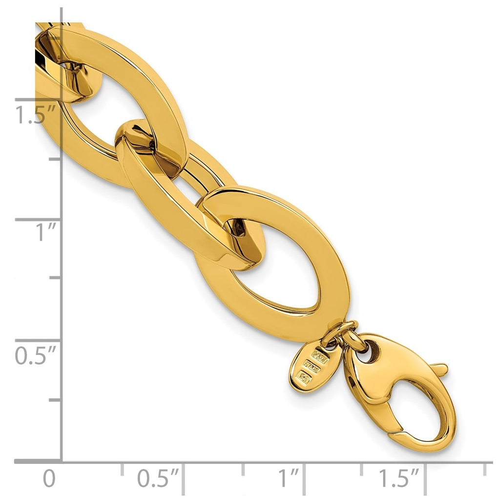 14k Yellow Gold Polished Fancy Link Bracelet
