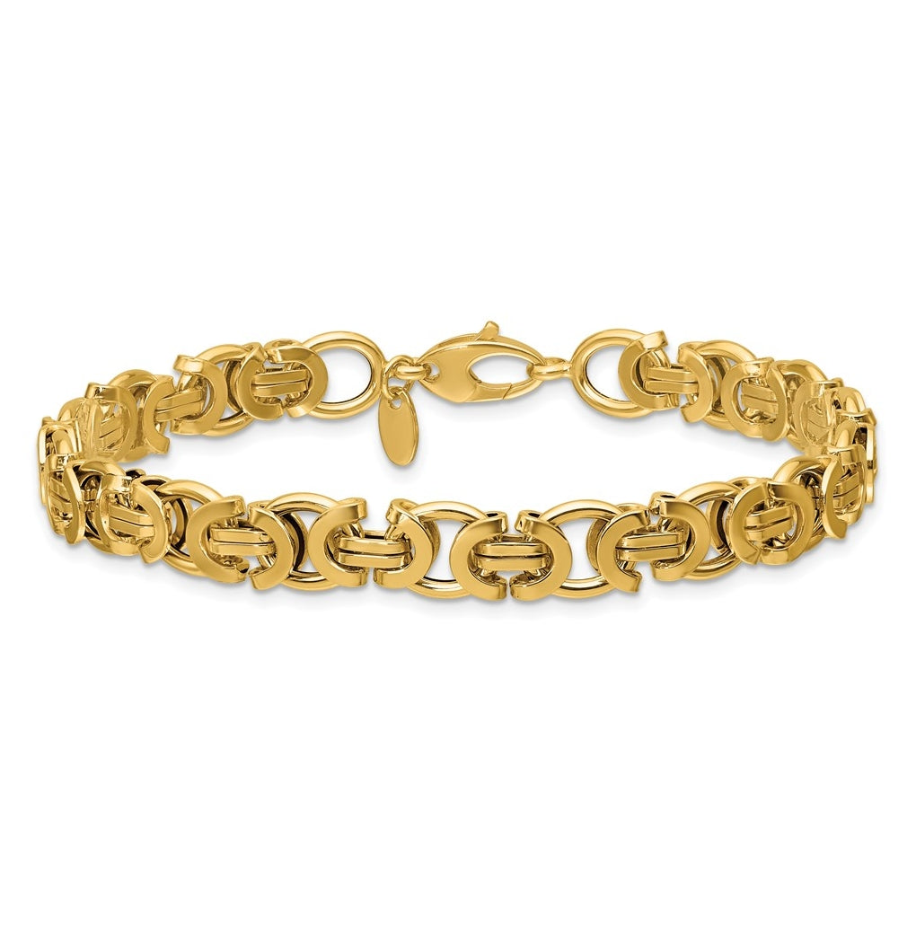 14k Yellow Gold Polished Fancy Link Bracelet