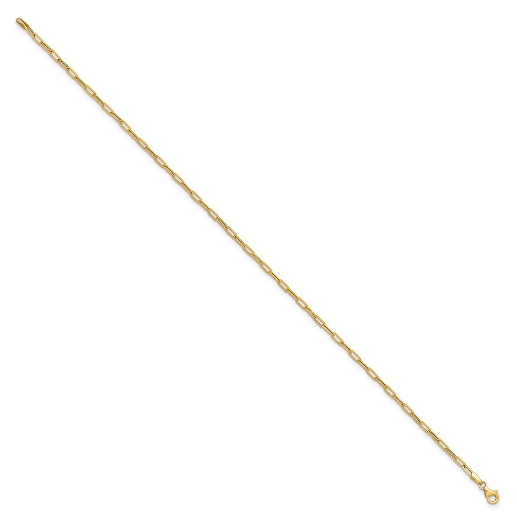 14K Polished Paperclip Anklet