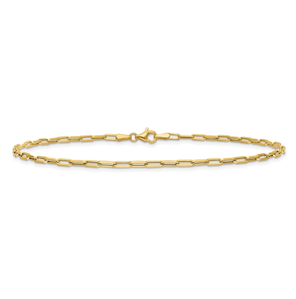 14K Polished Paperclip Anklet